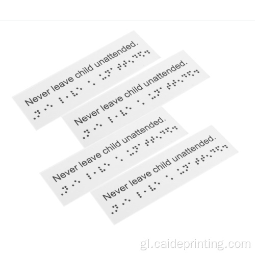 Selo Braille Braille signo de PVC Braille
